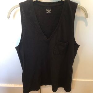 Madewell Pocket Tank Top Black Small